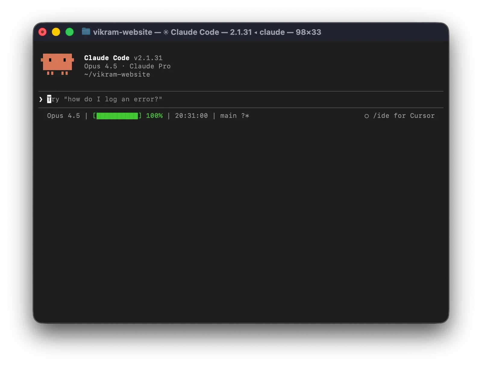 Claude Code running in the terminal